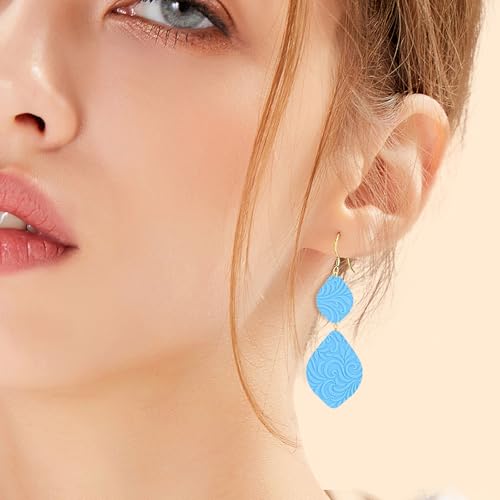 4Pcs Polymer Clay Texture Sheets with 100Earring Hooks,100Open Jump Rings,100Silicone Earring Backs Clay Texture Mat Floral Boho Clay Texture Stamps Tools for Earrings Jewelry Making DIY Crafts