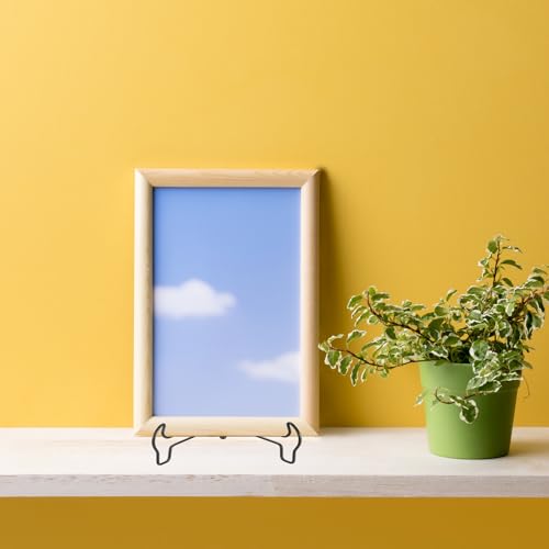 uxcell 6 Inch Plate Stand for Display, Iron Decorative Plate Holders Folding Display Stand Easel for Book Platter Photo Picture Frame Tabletop Art, White