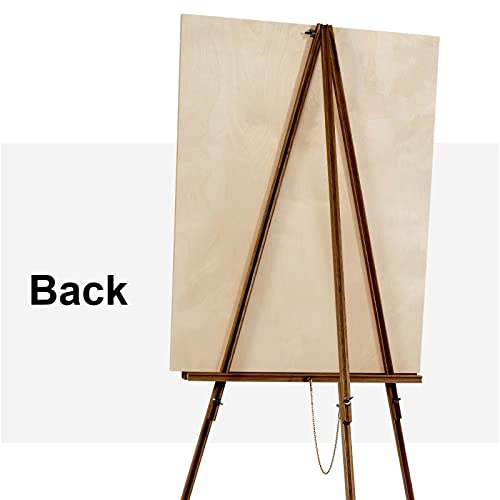 Falling in Art 65" A-Frame Tripod Easel Stand, Wooden Display Easel with Adjustable Canvas Holder, Floor Easel for Wedding Signs, Posters, Paintings, Artwork(Brown) - color: Brown-1 Pack