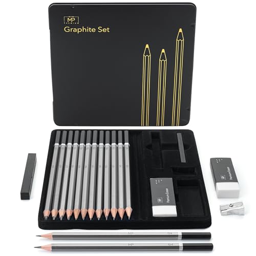 Mr. Pen- Drawing Sketching Pencil Set, 19 pcs, Graphite Pencils (10B-6H) | Graphite Sticks, Erasers, Metal Sharpener, for Drawing, Sketching, Shading & Art Projects - size: 19 pcs