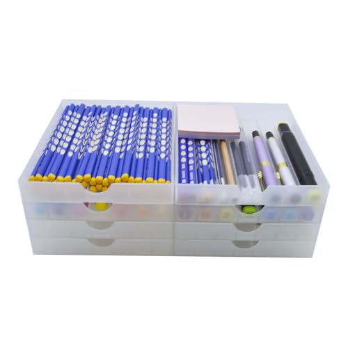 Craft Organizers and Storage, Pencil, Crayon, Marker, Pen Organizer, Pen Holder, Pen Tray Storage with Gel Pens, Fountain Pens, Chalk for Office, Art & Craft Room - 8Pack