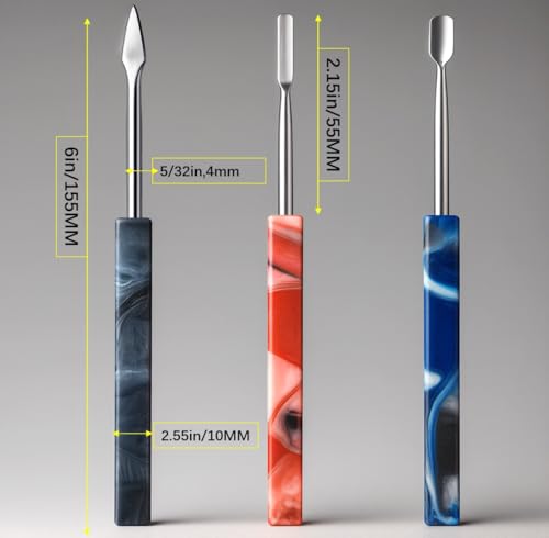 Spacenight Wax Carving Tool Epoxy Resin Grip, Artistic Pattern, Stainless Steel Tip Allows for Precise Pickup and Placement. 3pcs (Blue Marble 3-Piece Set) (Blue Marble 3-Piece Set) - color: Blue Marble 3-Piece Set