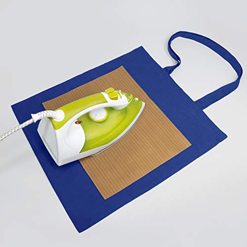 NPBAG 15 Pack 15'' X 16'' Blue Cotton Tote Bags, Lightweight Blank Bulk Cloth bags with 1pc of PTFE Teflon Sheet - color: Blue, size: Medium