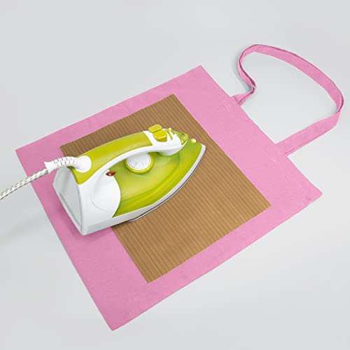 NPBAG 15 Pack 15'' X 16'' Baby Pink Cotton Tote Bags, Blank Bulk Cloth bags with 1pc of PTFE Teflon Sheet - color: Baby Pink, size: Medium