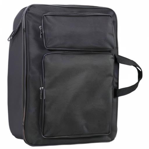 haozaikeji A3 Artist Portfolio Carrying Case Portable Draw Board Painting Pad Backpack Waterproof Heavy Duty Canvas Shoulder Bag Sketching Painting Art Supplies Carry Bag Black - color: Black