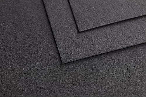 Clairefontaine - Ref 975168C - Paint'ON Multi-Technique Black Paper Pad (20 Sheets) - A5 Size, 250gsm Heavyweight Paper, Slight Rough Grain, Acid Free, pH Neutral - color: Black, size: A5
