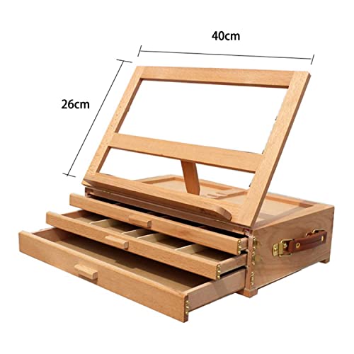 Portable Desktop Easel Art Supplies Painting Storage Box Multifunction Adjustable Wooden Tabletop Easel