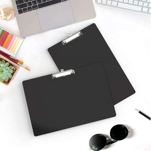 Extra Large 11x17 Clipboards, Landscape and Vertical Layout 2 Pack | Black Plastic Drawing Boards with Low Profile Clip. Suitable for Watercolor, Sketching, Painting. Art & Drafting Supply - color: Black