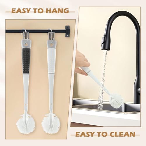 4 Pack Bottle Washer Set,5-in-1 Water Bottle Cleaner Brush,13.5“ Travel Bottle Brush Cleaner,11“ 7“ Straw Cleaner Brush for Stanley,Removable Nipple Brush,Detail Brush for Cup Lid Gap