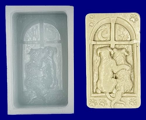 Dogs in Love Silicone Mold for SOAP Making Candle Plaster Clay