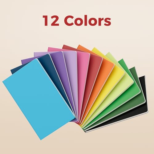 12 PCS Colorful Notebook Journals Bulk, Lined Paper, College Ruled, 60 Pages, 5.5"x8.3", A5 Size, Travel Journal Set for Travelers, Students and Office, Writing Diary Subject Notebooks Planner - style: Lined