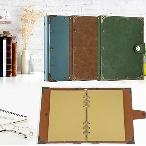 SEEHAN A5 Binder Blank Journal Leather Notebook Refillable A5 Journals for Writing Drawing 200 Pages,Vintage Sketch Book Travel Journal for Girls Womens Mens