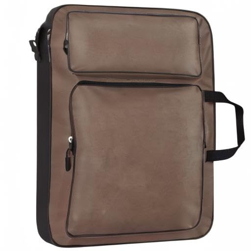 haozaikeji A3 Artist Portfolio Carry Case Bag Portable Waterproof Canvas Shoulder Bag Painting Pad Backpack for Sketching Painting Art Supplies with Shoulder Straps & Carry Handle - color: Brown