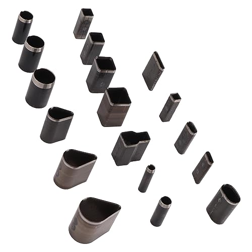 Generic 18Pcs Leather Cutter Punch, High Carbon Steel Assorted Shape Hollow Punch Cutter, Fabric Leather Clay DIY Tool with Transparent Storage Box