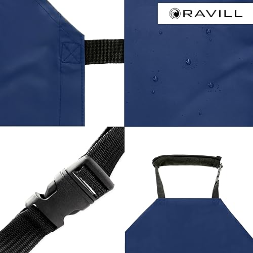 Ravill Waterproof Apron For Men and Women - 2 Pockets - 35" Long Multi Purpose Work Aprons for Dishwashing, Dog Grooming - color: Blue