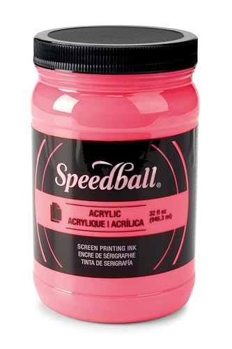 Speedball 046414 Acrylic Screen Printing Ink, 32 fl. oz, Fluorescent Hot Pink - color: Flourescent Hot Pink