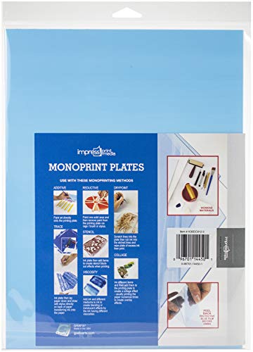 Grafix Impress Print Media Monoprint Plate – 9" x 12”, Pack of 3 – Transparent, Lightweight, Non-Porous .030” Dura-Lar Monoprinting Surface, Economical Alternative to Metal or Glass Plates - size: 9"x12"x0.030", style: Clear, Pack of 3