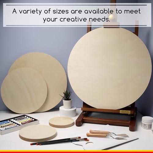 MEEDEN Round Wood Canvas Panels: 3/4" Deep 20" Dia Round Wooden Canvas Panel - Pack of 2 Cradled Wood Art Boards for Pouring Art, Crafts, Painting - size: 20 in, style: Round