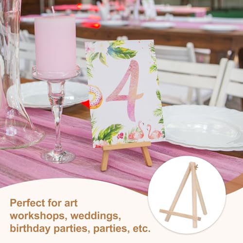 MECCANIXITY Mini Wood Display Easels, 11.8"x7.9"A-Frame Painting Tabletop Easels Holder Stand for Artists Beginners Displaying Small Canvases Art Photos Business Cards(Pack of 3, Wood Color) - size: 11.8"x7.9"