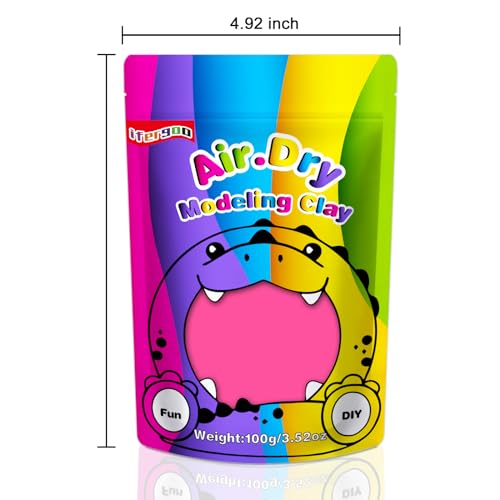ifergoo Pink Air Dry Clay, DIY Creative Modeling Clay for Kids, Super Light Magic Foam Clay for Kids Age 3-12, Soft, No-Sticky & Non-Toxic, Molding Clay for School Art & Craft Project(Pink 100g/3.5oz) - color: Pink/100g