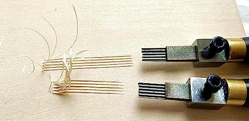 1pc Print Printmaking Copperplate Woodcut Wood Carving Push Rows Line Cutter Chisel Tool 5 lines 1.2mm Spacing U-shaped Round Groove Interchangeable Head