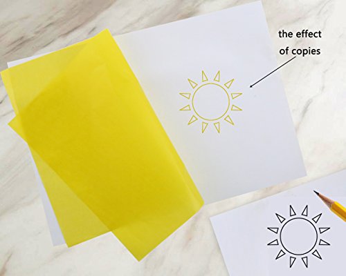 100 Pcs Carbon Transfer Paper Tracing Paper 11.7"×8.3" for Transfer Pattern on Wood, Paper, Canvas (Yellow) - color: Yellow