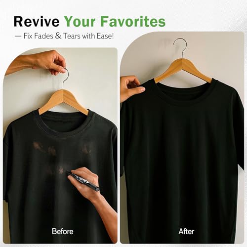 Gain-Art Black Fabric Markers, Dual-Tip Fabric Markers Permanent for Clothes, Non-Toxic Fabric Paint Pens for Personalizing Shirts Bags Hats Canvas, and Textiles