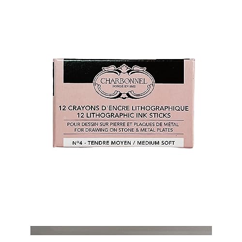 Lefranc Bourgeois Charbonnel Professional Litho Crayons No4 Medium Soft, Set of 12 - style: Litho Crayons No4 Medium Soft, Set of 12