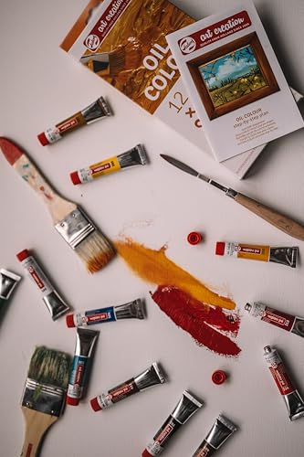Talens Art Creation Beginner Oil Painting Kit with 12 Colours (12ml Tubes) | Paint for Adults
