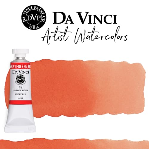 DA VINCI PAINTS Professional Artist Watercolor Paint, Bright Red, 15mL - color: Bright Red, style: 15mL