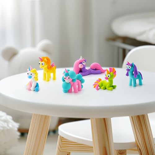 Hey Clay 15 Cans Set - Colourful Modelling Kids Air-Dry Clay 15 Cans with Sculpting Tools and Fun Interactive Instructions for Children Age 3+ (Rainbow Unicorns) - style: Rainbow Unicorns