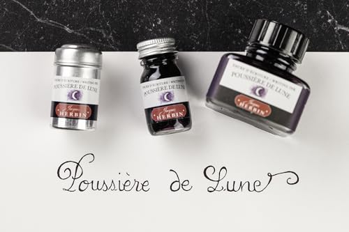 J. Herbin Fountain Pen Ink - 30 ml Bottled - Poussiere de Lune, 1.01 Fl Oz (Pack of 1) - color: Poussiere De Lune, size: 1 fl oz