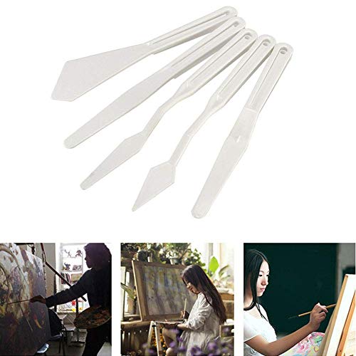 Luckycivia 6 Set Palette Knives Set, Plastic Spatula Art Tools for Painting