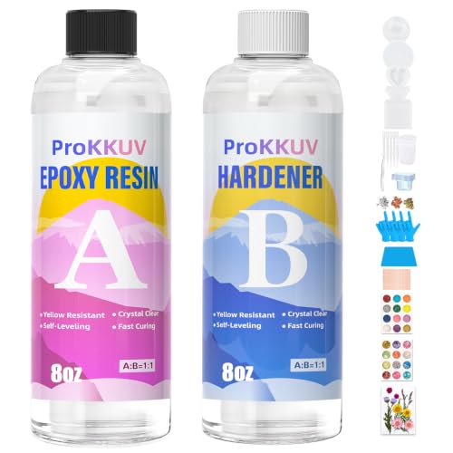 Resin Art Kit for Beginners 16oz Crystal Clear Epoxy Craft Set with Molds & Glitter Complete DIY Resin Supplies for Perfect Starter Kit for Jewelry, Coasters & Creative Gifts - size: 16 OZ kits