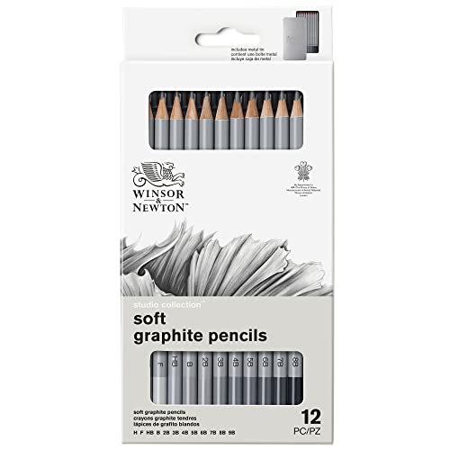 Winsor & Newton Studio Collection Artist Pencils, Graphite Pencils, Set of 12 - style: 12 Graphite Pencils