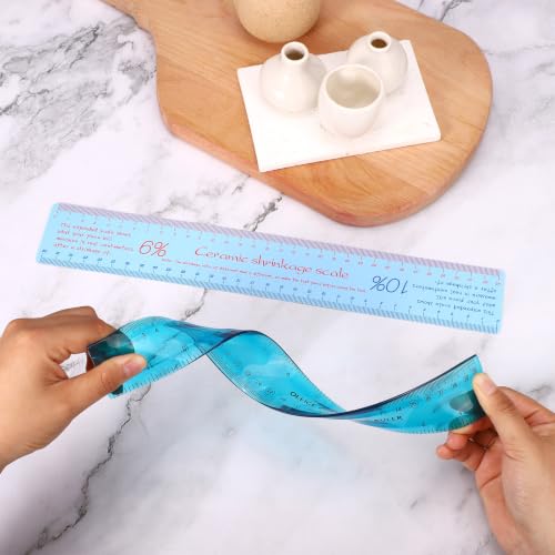 2pcs Ceramic Shrinkage Scale Ruler, Professional Ceramic & Pottery Clay Measuring Rulers with Standard Ruler for Artists & DIY Modeling Carving Shaping Tools Supplies