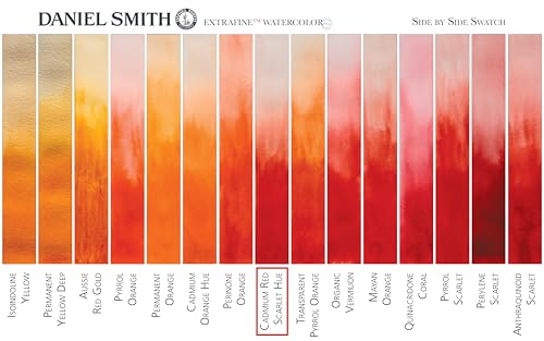 Daniel Smith Extra Fine Watercolor Paint, 15ml Tube, Cadmium Red Scarlet Hue, 284600219 - color: Cadmium Red Scarlet