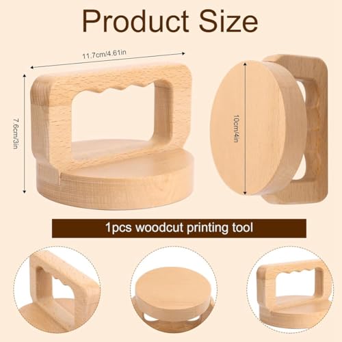 Wood Baren for Printmaking,Beech Block Printing Tool Printing Press Tool Hand Printing Tool Linoleum Block Printing Tool
