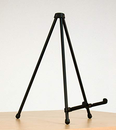 SD Studio Designs E-Z Tabletop Easel – Portable Folding Metal Art Easel for Painting, Drawing, Canvas & Display – Lightweight Steel, Black - size: 12" W x 11" D x 14" H, style: Tabletop