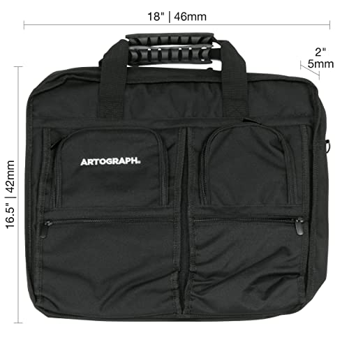 Artograph Padded Carrying Bag, Protective Travel Case for LightPads, Laptops, Art Supplies & Sketch Pads, Multiple Zippered Pockets, Durable Nylon, Portable Artist Storage Tote, 18 x 16.5-Inch - size: 18 x 16.5-Inch