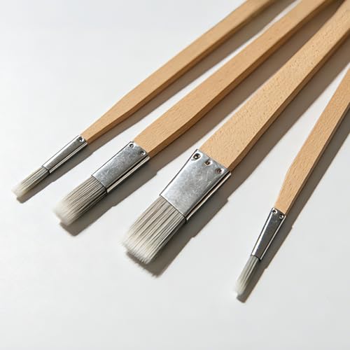 Trim Paint Brushes Set of 4, 0.25" 0.5" 0.7" 1" Slanted Edge Paint Brushes for Detail, Small Cutting in Brushes for Trim, Edges, Corners, Crafts and Home Decor