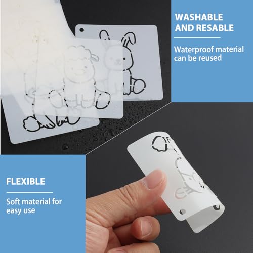 3 Inch Cute Animal Stencils for Crafting, 50pcs Reusable Nature Designs for Painting on Wood, Canvas, Fabric, Coasters, Wall Decor