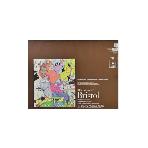 Strathmore 400 Series 18-inch x 24-inch Bristol Sketch Pad, 15 Sheets/Pad (70200) - color: Vellum, 2 Ply, size: 18x24