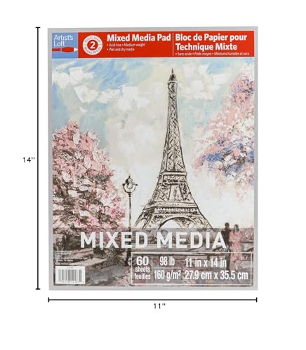 Mixed Media Medium Weight Paper Pad by Artist's Loft™, 11”; x 14”;