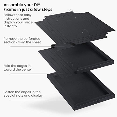 ARTEZA Mixed Media Paper Foldable Canvas Pad, 8x11 Inches, 20 Sheets, Black Paper