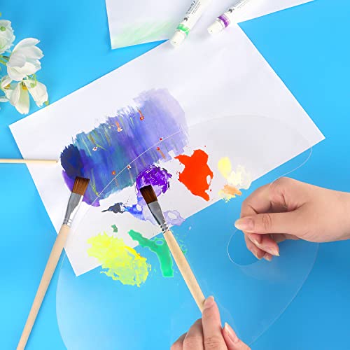 Tamaki 2 Pack 11.8 x 7.9 Inch Acrylic Paint Palette with Thumb Hole Clear Paint Pallet, Easy Clean Non-Stick Artist Pallet for Oil Watercolor Craft DIY Art Painting Palette - size: 11.8 x 7.9 inch