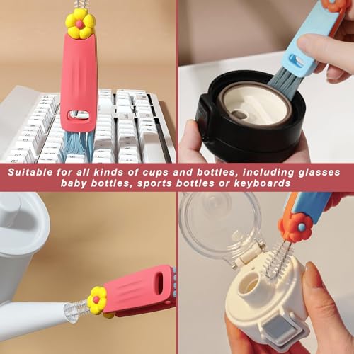 3 in 1 Rotatable Cup Lid Gap Cleaning Brush Set, for Baby Bottle, Insulation Bottle & Tight Spaces, Multifunctional Portable Crevice Cleaner Scrubber Tools, 3 Pcs