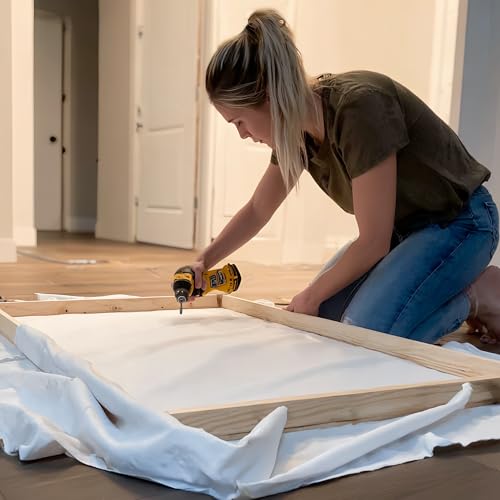 PHOENIX Unprimed Canvas Fabric by The Yard - 72 Inch x 6 Yard (18ft) 10 oz Heavy Duty Cotton Duck Cloth for Oil & Acrylic Painting, DIY Stretching and Professional Art Projects - size: 72" x 6 yard