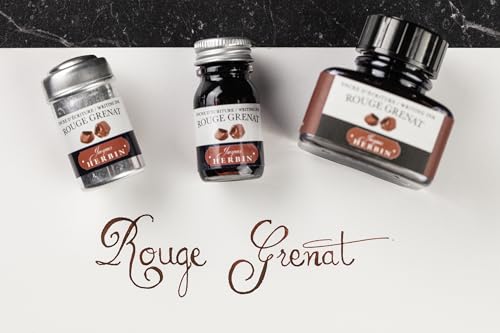 Jacques Herbin 13029T - 30ml Bottle of Ink for Fountain Pens and Rollerball Pens - Rouge Grenat - color: Garnet Red, size: 1 fl oz