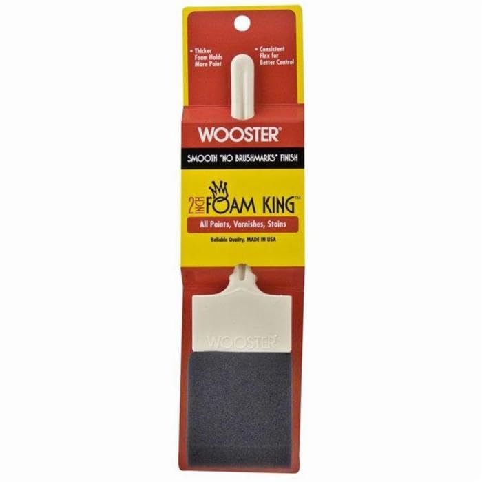 Wooster Brush 3103-2 Foam King Paintbrush, 2-Inch, White (Pack of 12) - size: 2 Inch (Pack of 12)